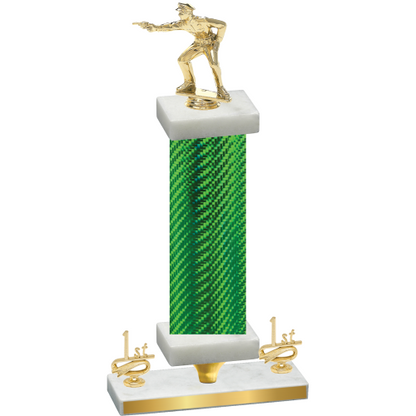 Premium Single Green Carbon Fiber First Place Shooter Trophy