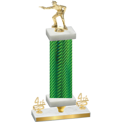 Premium Single Green Carbon Fiber Fourth Place Shooter Trophy