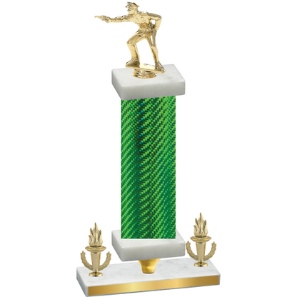 Premium Single Green Carbon Fiber Victory Shooter Trophy