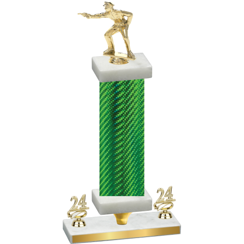 Premium Single Green Carbon Fiber Year Shooter Trophy