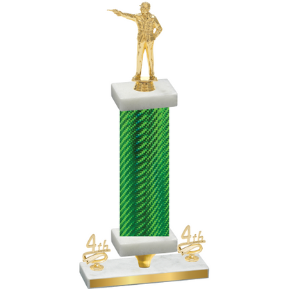 Premium Single Green Carbon Fiber Fourth Place Shooter Trophy