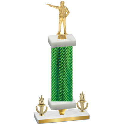 Premium Single Green Carbon Fiber Victory Shooter Trophy