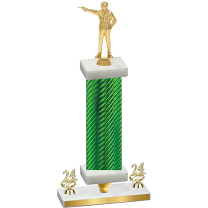 Premium Single Green Carbon Fiber Year Shooter Trophy