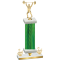 Premium Single Green Carbon Fiber Second Place Weights Trophy