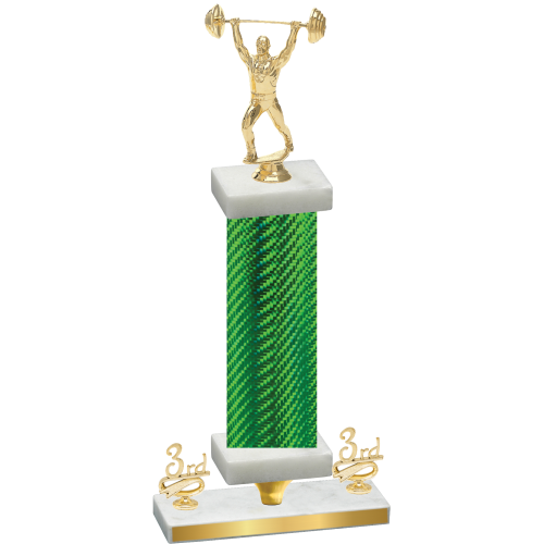 Premium Single Green Carbon Fiber Third Place Weights Trophy