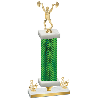 Premium Single Green Carbon Fiber Third Place Weights Trophy