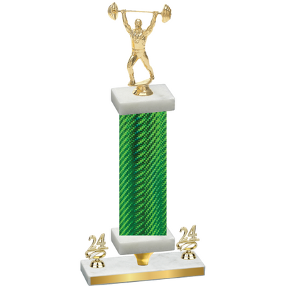 Premium Single Green Carbon Fiber Year Weights Trophy