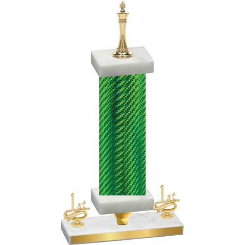 Premium Single Green Carbon Fiber First Place Chess Trophy
