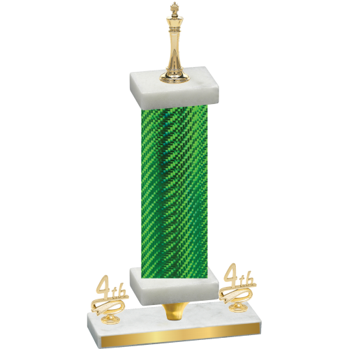 Premium Single Green Carbon Fiber Fourth Place Chess Trophy