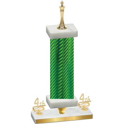 Premium Single Green Carbon Fiber Fourth Place Chess Trophy
