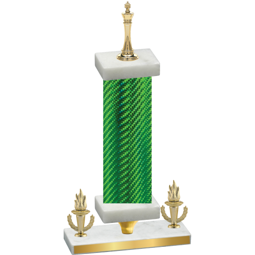 Premium Single Green Carbon Fiber Victory Chess Trophy