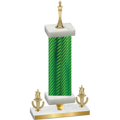 Premium Single Green Carbon Fiber Victory Chess Trophy