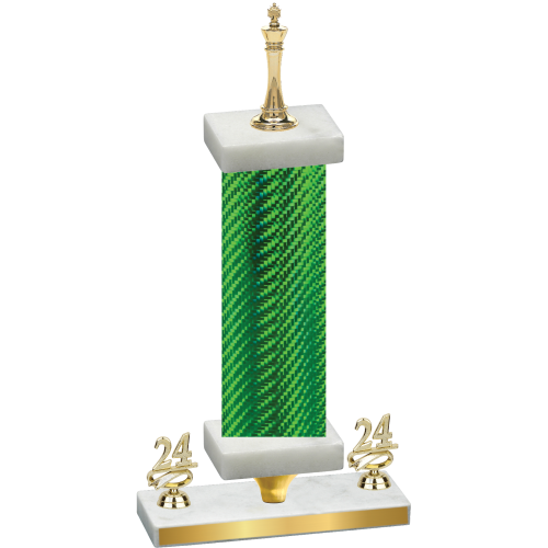 Premium Single Green Carbon Fiber Year Chess Trophy