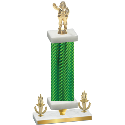 Premium Single Green Carbon Fiber Victory Holiday Trophy