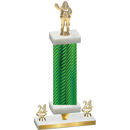 Premium Single Green Carbon Fiber Year Holiday Trophy