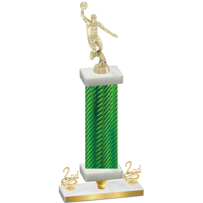 Premium Single Green Carbon Fiber Second Place Basketball Trophy