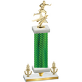 Premium Single Green Carbon Fiber Victory Flag Football Trophy