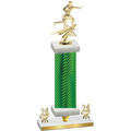 Premium Single Green Carbon Fiber Year Flag Football Trophy