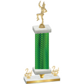 Premium Single Green Carbon Fiber Second Place Majorette Trophy