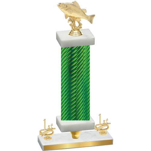 Premium Single Green Carbon Fiber First Place Fishing Trophy