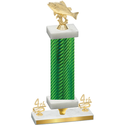 Premium Single Green Carbon Fiber Fourth Place Fishing Trophy