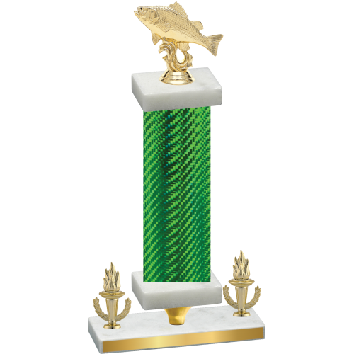 Premium Single Green Carbon Fiber Victory Fishing Trophy