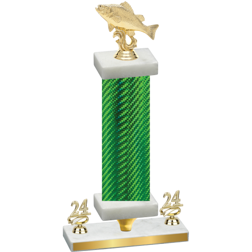 Premium Single Green Carbon Fiber Year Fishing Trophy