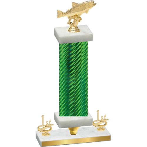Premium Single Green Carbon Fiber First Place Fishing Trophy