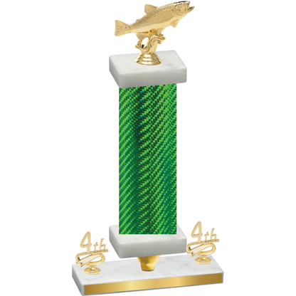 Premium Single Green Carbon Fiber Fourth Place Fishing Trophy