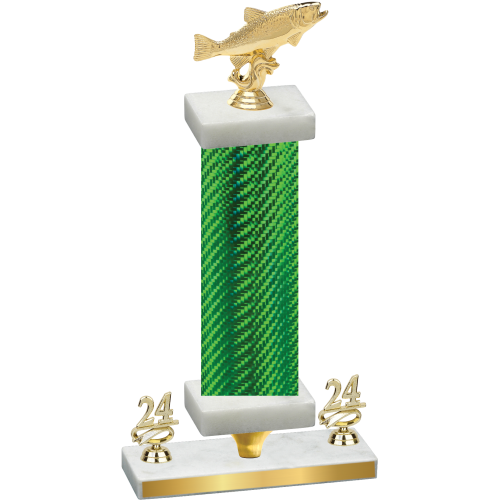 Premium Single Green Carbon Fiber Year Fishing Trophy