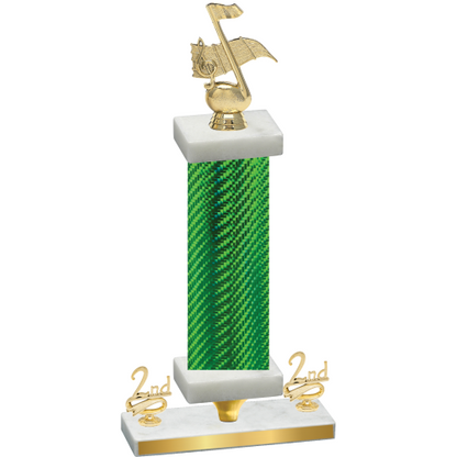 Premium Single Green Carbon Fiber Second Place Music Trophy