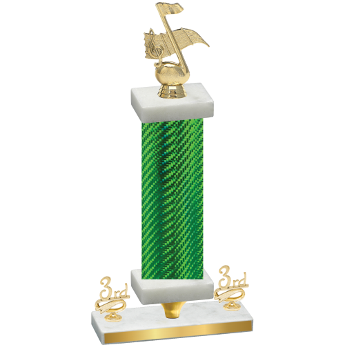 Premium Single Green Carbon Fiber Third Place Music Trophy