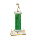 Premium Single Green Carbon Fiber Second Place Golf Trophy