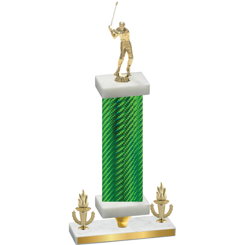 Premium Single Green Carbon Fiber Victory Golf Trophy