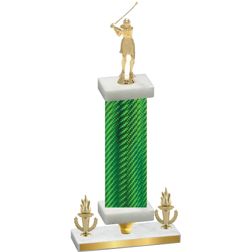 Premium Single Green Carbon Fiber Victory Golf Trophy