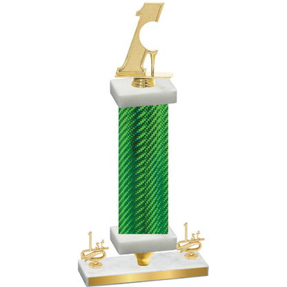 Premium Single Green Carbon Fiber First Place Golf Trophy