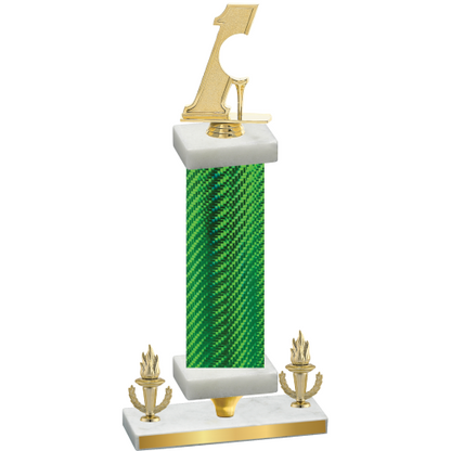 Premium Single Green Carbon Fiber Victory Golf Trophy