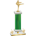 Premium Single Green Carbon Fiber First Place Karate Trophy