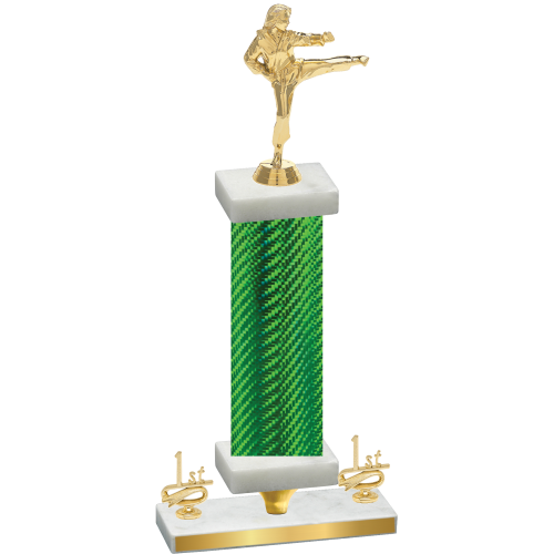 Premium Single Green Carbon Fiber First Place Karate Trophy
