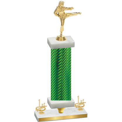 Premium Single Green Carbon Fiber First Place Karate Trophy