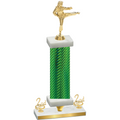 Premium Single Green Carbon Fiber Second Place Karate Trophy