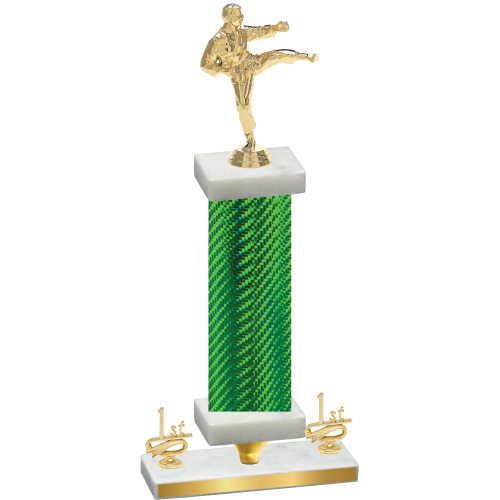 Premium Single Green Carbon Fiber First Place Karate Trophy