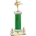 Premium Single Green Carbon Fiber Victory Karate Trophy