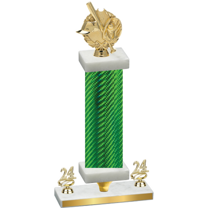 Premium Single Green Carbon Fiber Year Baseball Trophy