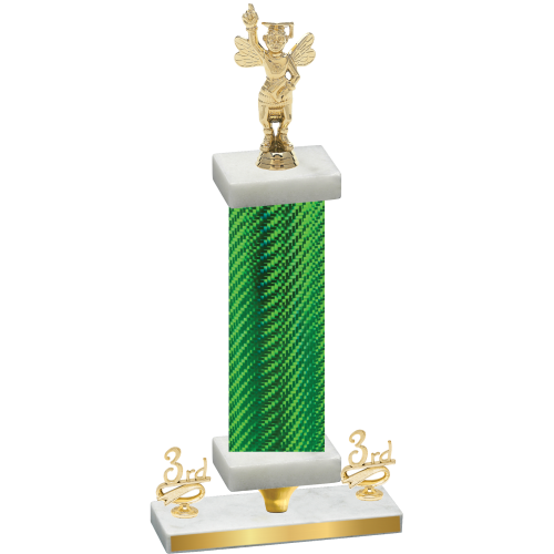 Premium Single Green Carbon Fiber Third Place Academics Trophy