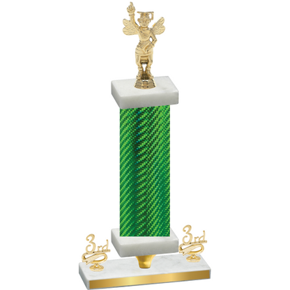 Premium Single Green Carbon Fiber Third Place Academics Trophy