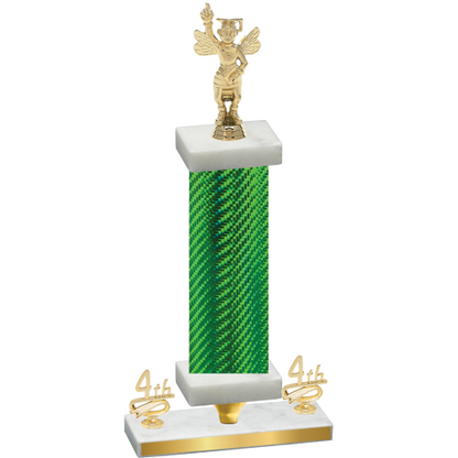 Premium Single Green Carbon Fiber Fourth Place Academics Trophy