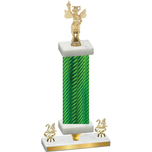 Premium Single Green Carbon Fiber Year Academics Trophy