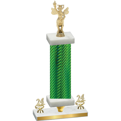 Premium Single Green Carbon Fiber Year Academics Trophy