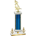 Premium Single Blue Glacier Victory Football Trophy